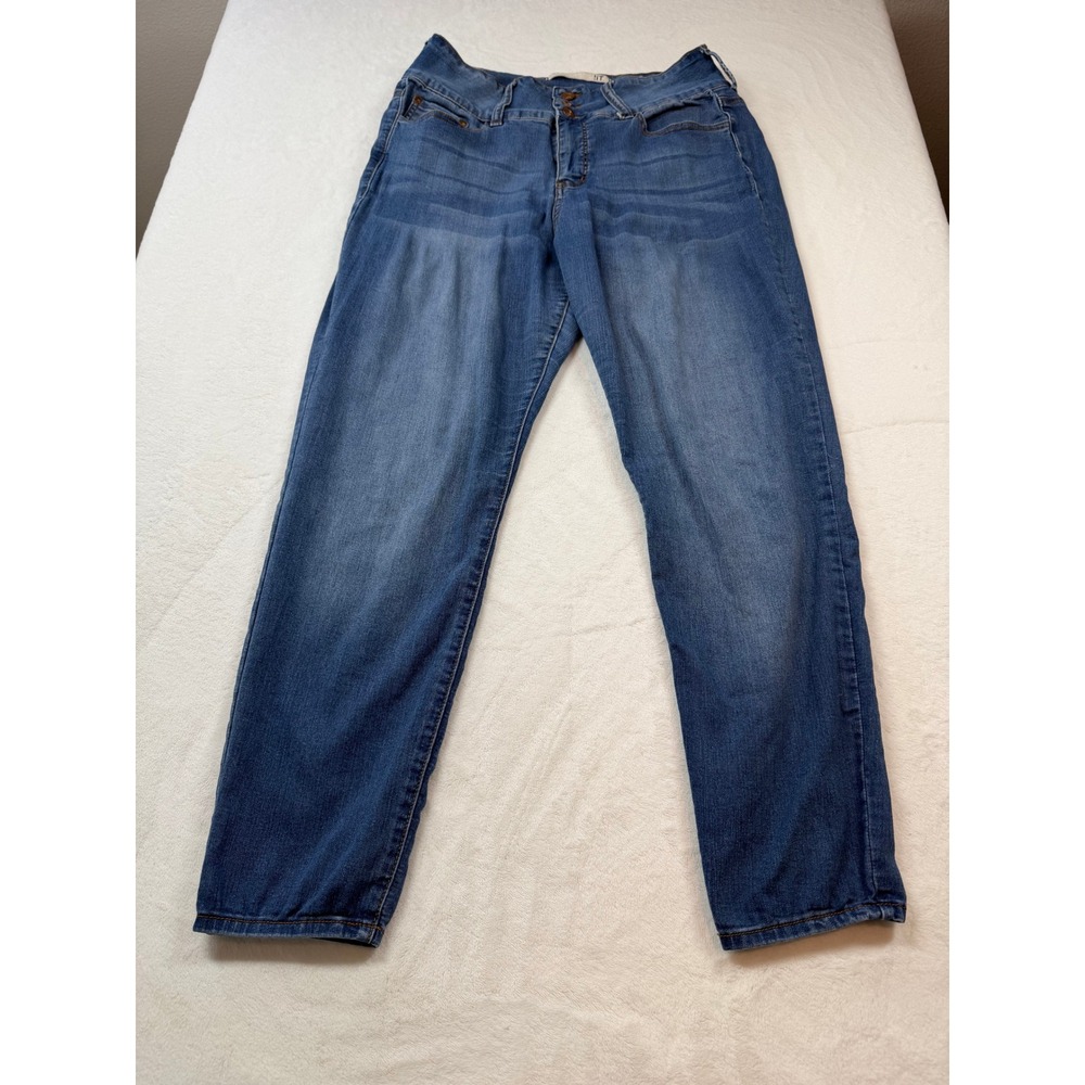 !iT Jeans Tess Petite Women 14P Blue Good Extreme High Rise Curvy Skinny Denim